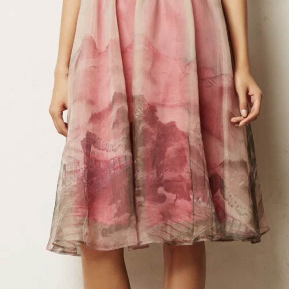 Moulinette Soeurs - Anthropologie -- Tulle Pink Scenic Skirt  6P / 6 -- Snowrose
